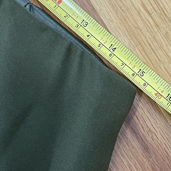 FLORES & FLORES Wide Leg Dress Pants Green Size 10 NEW 100% Silk Designer Career - Picture 6 of 7